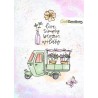 (2305)CraftEmotions clearstamps A6 - Flower scooter Carla Kamphuis