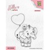 (NCCS026)Nellie`s Choice Clearstamp - Elephant with heart balloon