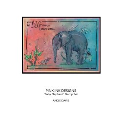 (PI183)Pink Ink Designs Baby Elephant A5 Clear Stamp