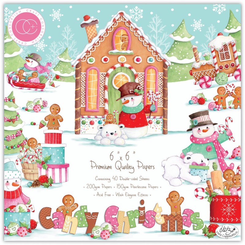 (CCPPAD037B)Craft Consortium Candy Christmas 6x6 Inch Paper Pad