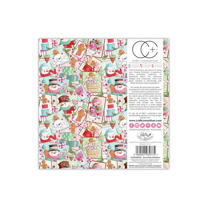 (CCPPAD037B)Craft Consortium Candy Christmas 6x6 Inch Paper Pad