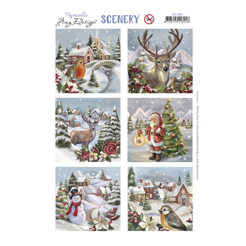 (CDS10096)Scenery - Amy Design - From Santa with Love - Christmas Bird Square