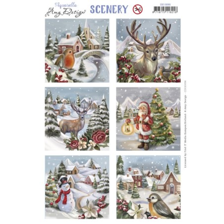 (CDS10096)Scenery - Amy Design - From Santa with Love - Christmas Bird Square