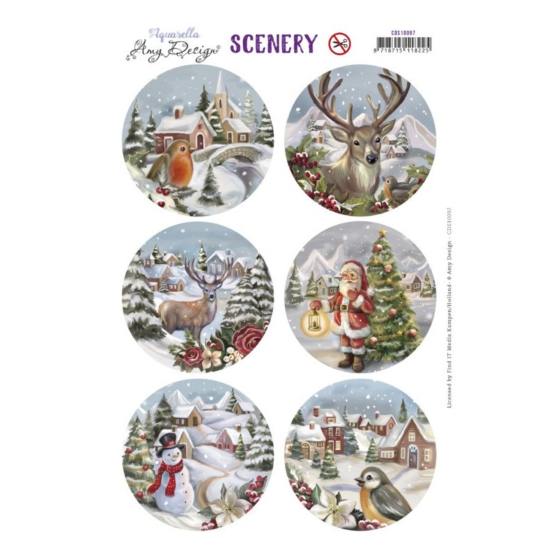 (CDS10097)Scenery - Amy Design - From Santa with Love - Christmas Bird Round