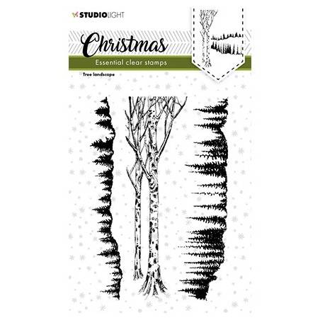 (SL-ES-STAMP243)Studio light SL Clear stamp Christmas Tree landscape Essentials nr.243