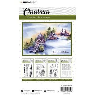 (SL-ES-STAMP244)Studio light SL Clear stamp Christmas Winter houses Essentials nr.244
