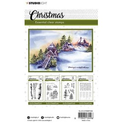 (SL-ES-STAMP244)Studio light SL Clear stamp Christmas Winter houses Essentials nr.244