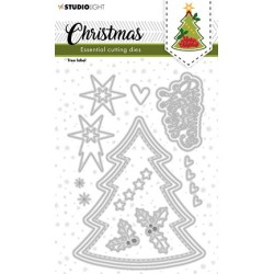 (SL-ES-CD245)Studio Light SL Cutting Die Christmas Tree label Essentials nr.245