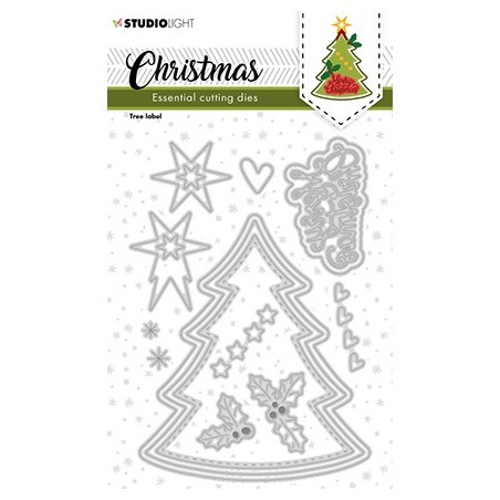 (SL-ES-CD245)Studio Light SL Cutting Die Christmas Tree label Essentials nr.245