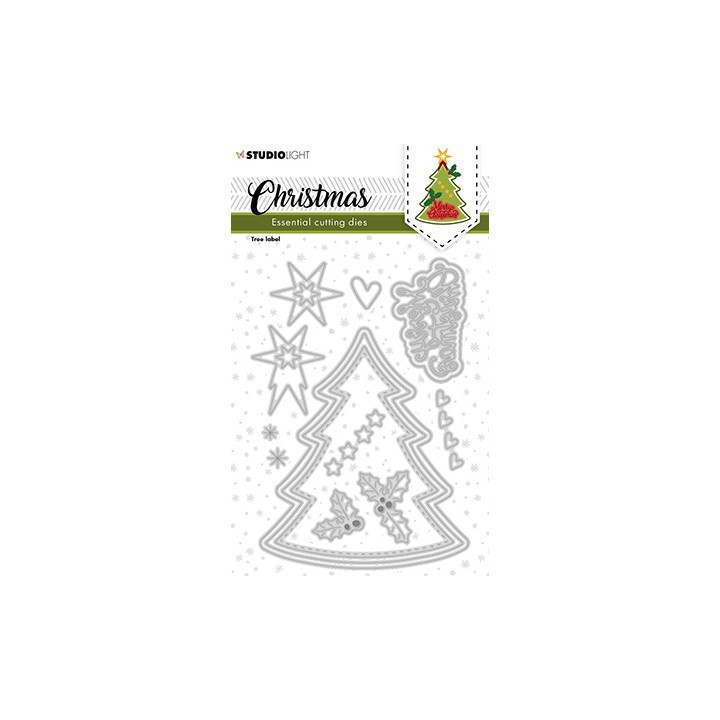 (SL-ES-CD245)Studio Light SL Cutting Die Christmas Tree label Essentials nr.245