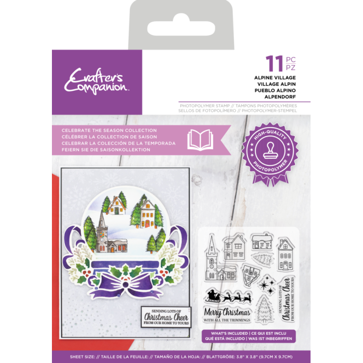 (CC-STP-ALPVILL)Crafter's Companion Celebrate the Season Clear Stamp Alpine Village