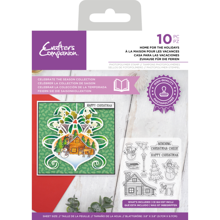 (CC-STP-HFTHOL)Crafter's Companion Celebrate the Season Clear Stamp Home for the Holiday