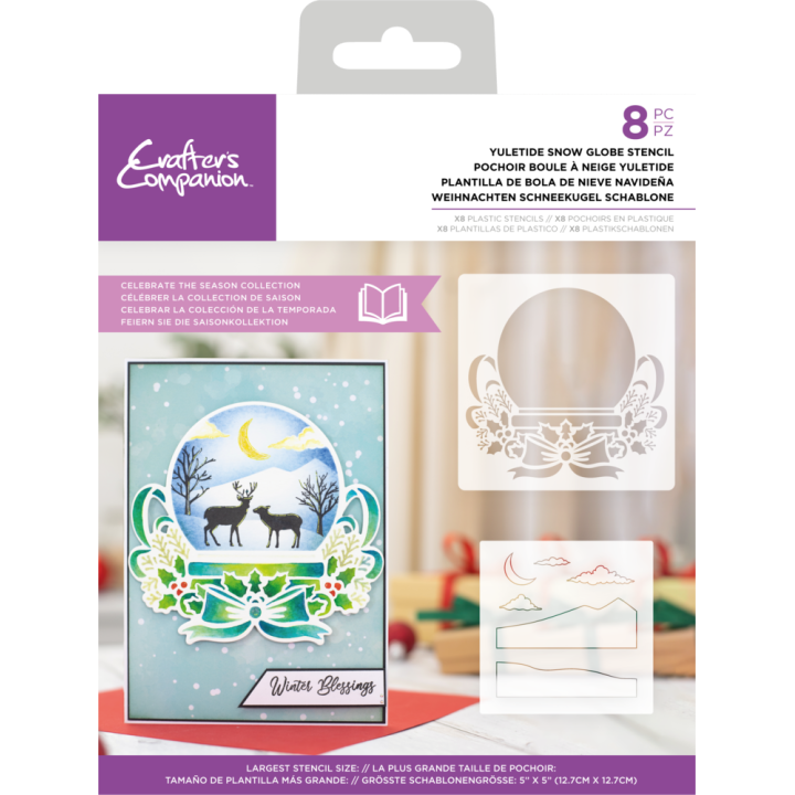 (CC-STEN-YULESNOW)Crafter's Companion Celebrate the Season Stencil Yuletide Snow Globe