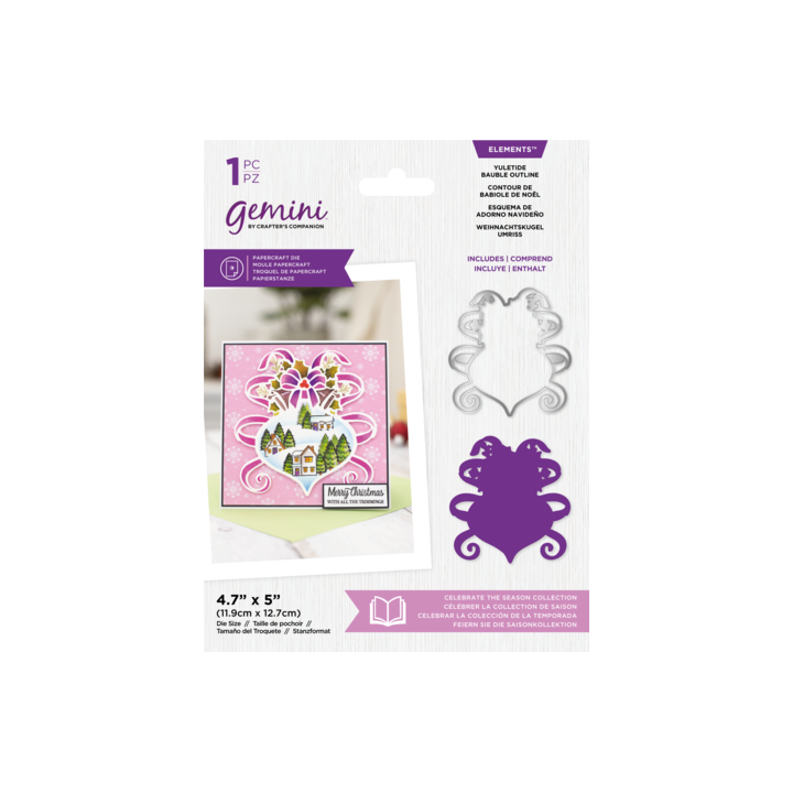 (GEM-MD-ELE-YULBAO)Gemini Celebrate the Season Yuletide Bauble Outline Elements Dies