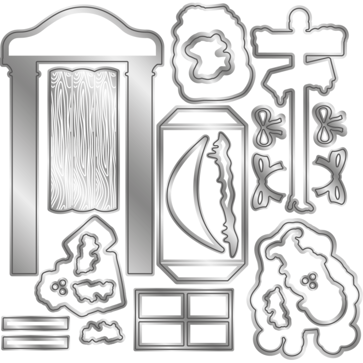 (GEM-STD-3DSB-SGOT)Gemini Christmas 3D Scene Builder Stamp & Die Santa's Grotto