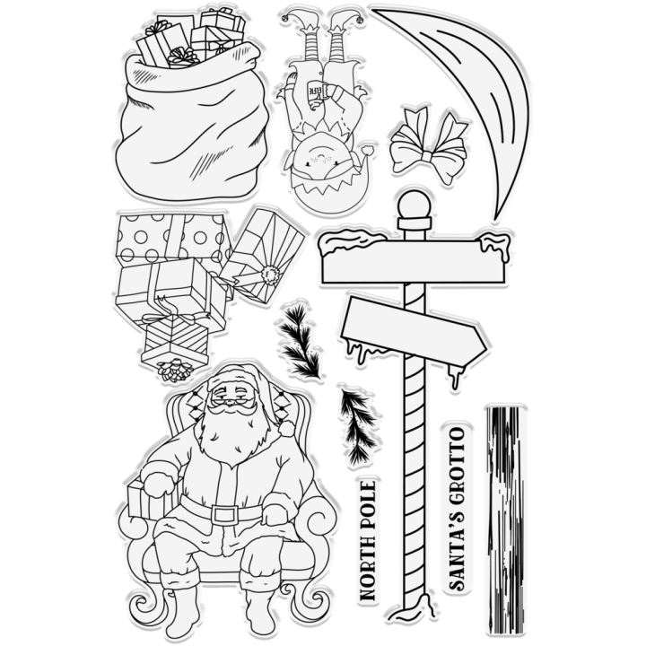 (GEM-STD-3DSB-SGOT)Gemini Christmas 3D Scene Builder Stamp & Die Santa's Grotto