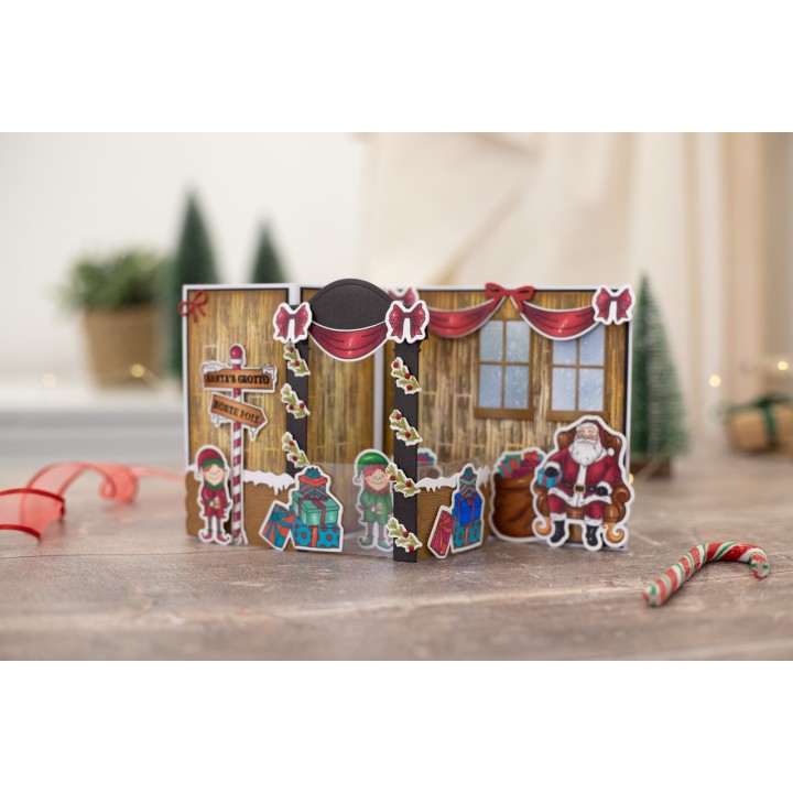 (GEM-STD-3DSB-SGOT)Gemini Christmas 3D Scene Builder Stamp & Die Santa's Grotto