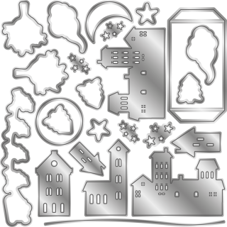 (GEM-STD-3DSB-CEVE)Gemini Christmas 3D Scene Builder Stamp & Die Christmas Eve