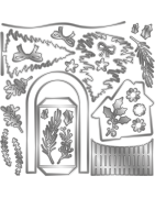 (GEM-STD-3DSB-CCOT)Gemini Christmas 3D Scene Builder Stamp & Die Christmas Cottage