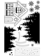 (GEM-STD-3DSB-CCOT)Gemini Christmas 3D Scene Builder Stamp & Die Christmas Cottage