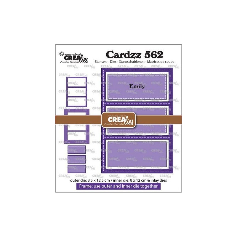 (CLCZ562)Crealies Cardzz Frame & Inlay Emily 3x rechthoek