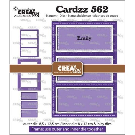 (CLCZ562)Crealies Cardzz Frame & Inlay Emily 3x rechthoek