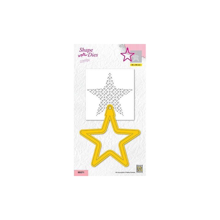 (SD271)Nellie's shape dies Christmas ball with inner decor stencil Star
