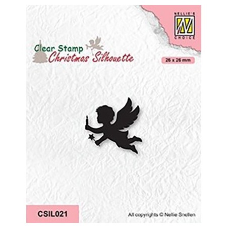 (CSIL021)Nellie's Choice Clear stamps Christmas Silhouettes Angel with candle