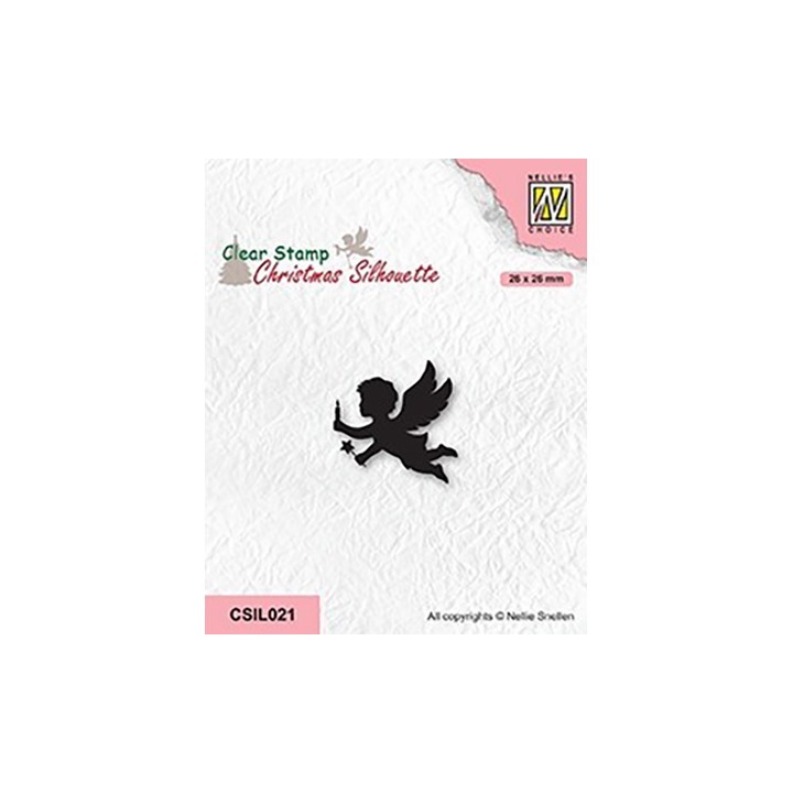 (CSIL021)Nellie's Choice Clear stamps Christmas Silhouettes Angel with candle