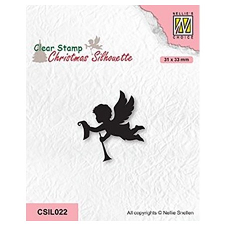 (CSIL022)Nellie's Choice Clear stamps Christmas Silhouettes Angel with message