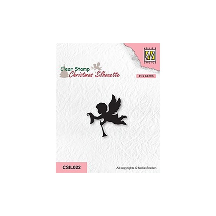 (CSIL022)Nellie's Choice Clear stamps Christmas Silhouettes Angel with message