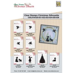 (CSIL023)Nellie's Choice Clear stamps Christmas silhouettes Girl with lamb