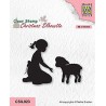 (CSIL023)Nellie's Choice Clear stamps Christmas silhouettes Girl with lamb