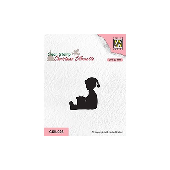 (CSIL026)Nellie's Choice Clear stamps Christmas silhouettes Little boy got a present