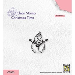(CT055)Nellie's Choice Clear stamps Christmas time Snowman-3