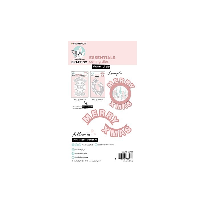 (CCL-ES-CD405)Studio Light SMerry X mas round Essentials Wordz XL nr.405