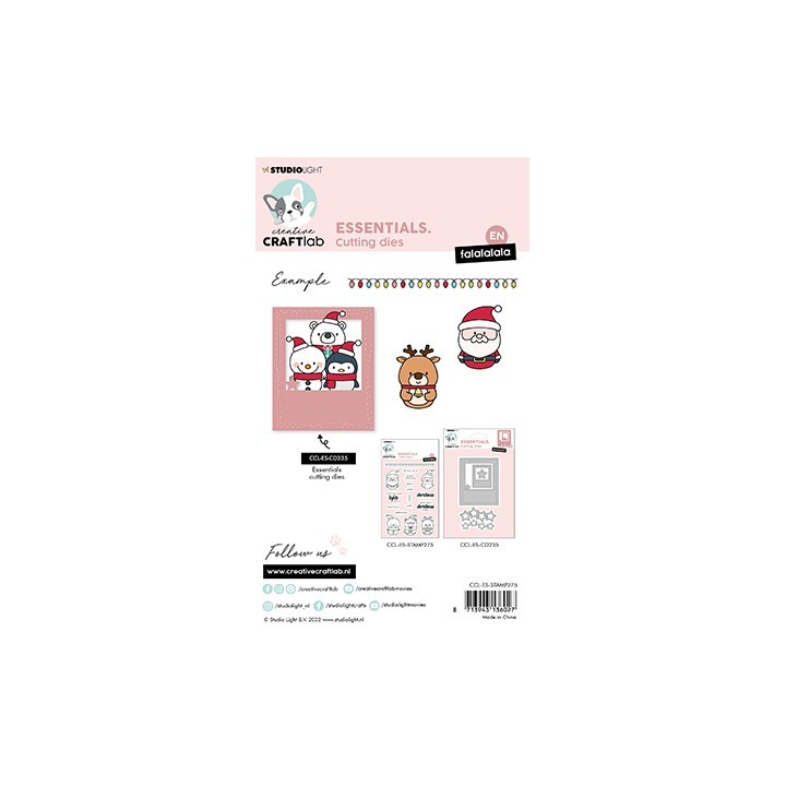 c(CCL-ES-STAMP275)Studio light Clear stamp Fa la la la la Essentials nr.275