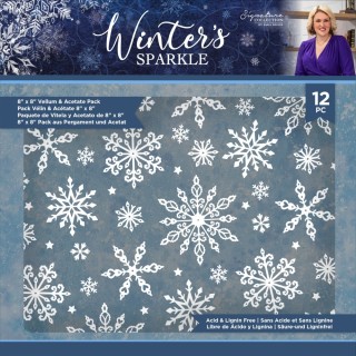 (S-WISP-VELACE8)Crafter's Companion Winter's Sparkle 8x8 Inch Vellum Pad
