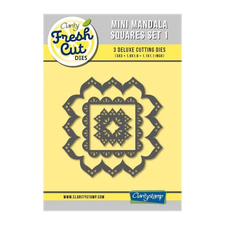 (ACC-DI-31311-33)Clarity FRESH CUT DIE MINI MANDALA SQUARES SET 1