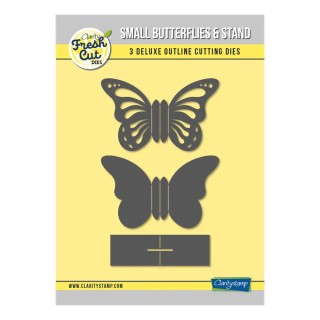 (ACC-DI-31285-XX)Clarity FRESH CUT DIE 3D SMALL BUTTERFLY & STAND