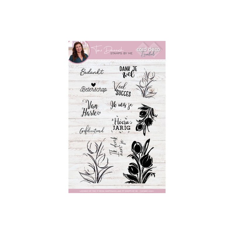 (CDESBM10003)Card Deco Essentials Stamps by Me Clear Stamps A5 Tulips