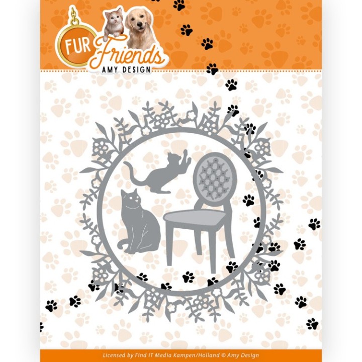 (ADD10284)Dies - Amy Design - Fur Friends - Cat Circle