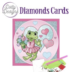 (DDDC1097)Dotty Designs Diamond Cards - Frog with Flowers