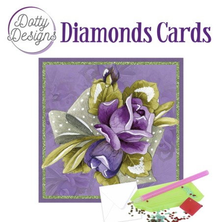 (DDDC1103)Dotty Designs Diamond Cards - Purple Roses