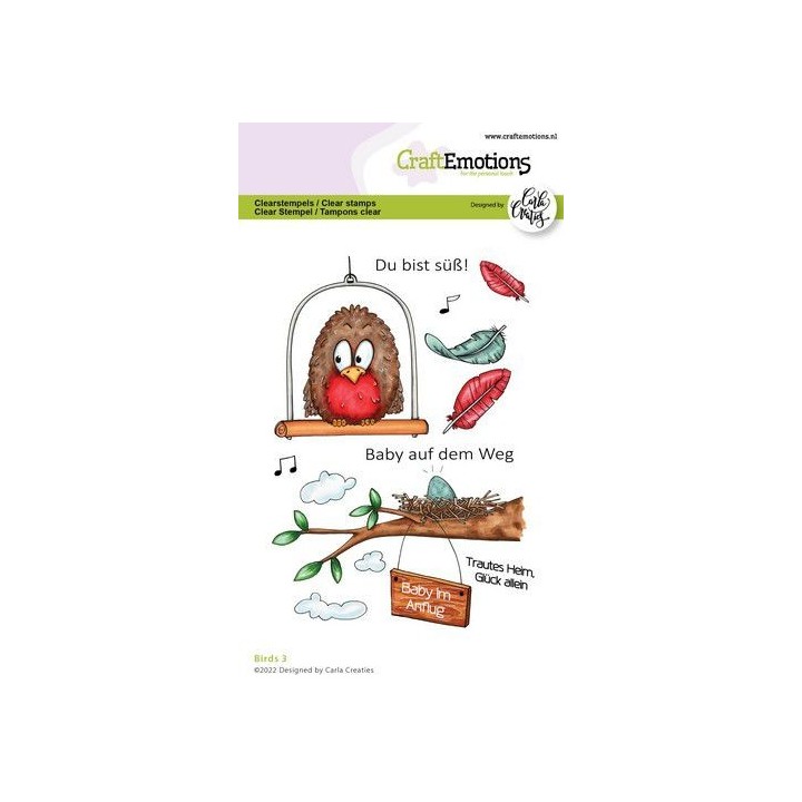 (1554)CraftEmotions clearstamps A6 - Birds 3 (DE) Carla Creaties