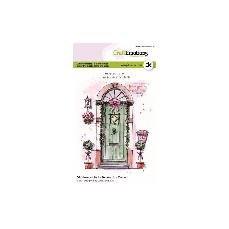 (2301)CraftEmotions clearstamps A6 - Old door arched - Decoration X-mas Carla Kamphuis