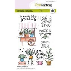 (2307)CraftEmotions clearstamps A6 - Plants push cart Carla Kamphuis