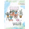 (2307)CraftEmotions clearstamps A6 - Plants push cart Carla Kamphuis