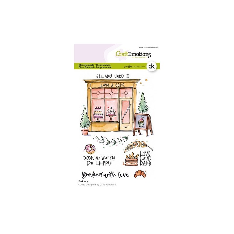 (2308)CraftEmotions clearstamps A6 - Bakery Shop Carla Kamphuis