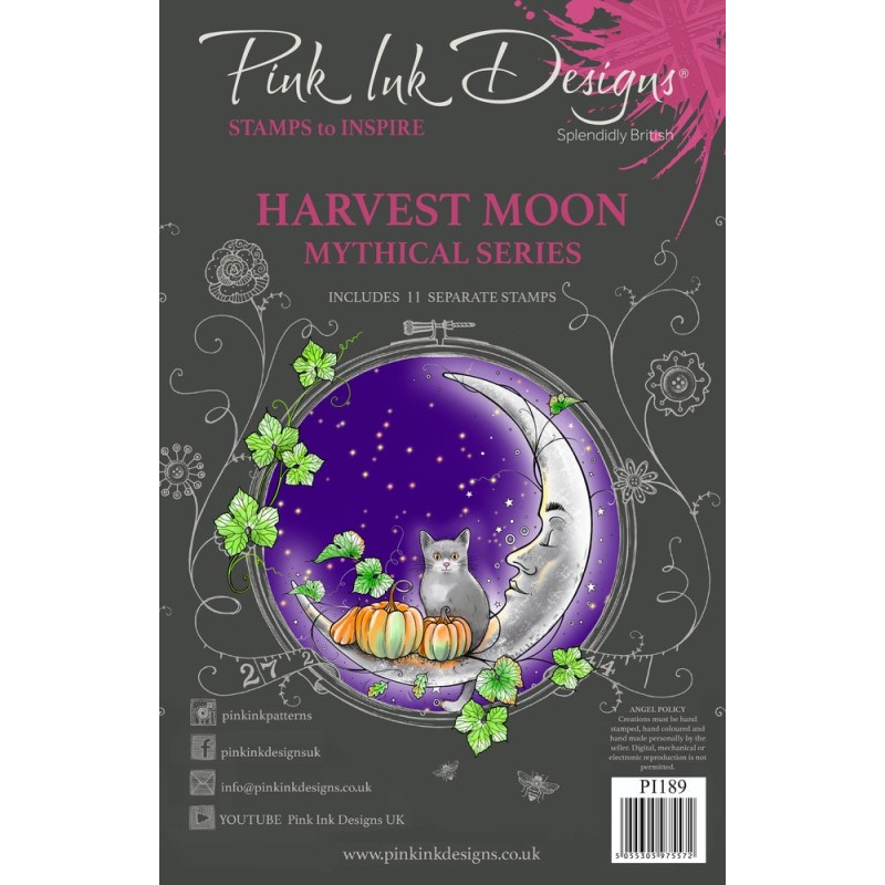 (PI189)Pink Ink Designs Harvest Moon A5 Clear Stamps